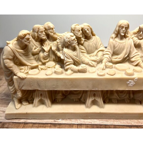 The Last Supper Sculpture Alabaster Jesus Disciples Made in Italy - Picture 4 of 8